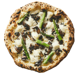 Portobello asparges pizza